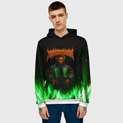 Толстовка-худи мужская XXXTentacion hardcore, цвет: 3D-белый — фото 2