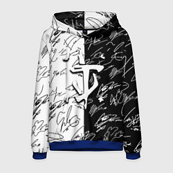 Толстовка-худи мужская Doom автографы, цвет: 3D-синий