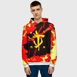 Толстовка-худи мужская Doom огненный, цвет: 3D-белый — фото 2