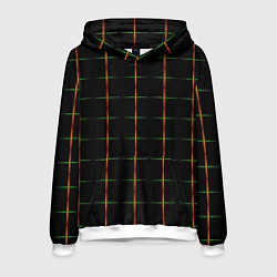 Толстовка-худи мужская Color black orange green crosses, цвет: 3D-белый