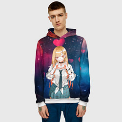 Толстовка-худи мужская Марин Китагава с любовью - Эта фарфоровая кукла вл, цвет: 3D-белый — фото 2