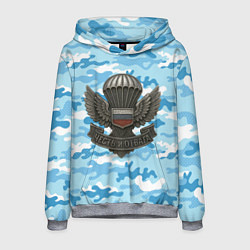 Толстовка-худи мужская Часть и отвага ВДВ, цвет: 3D-меланж