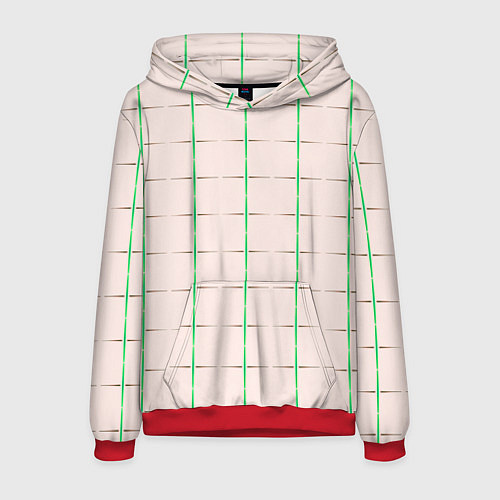 Мужская толстовка Color white stripes / 3D-Красный – фото 1
