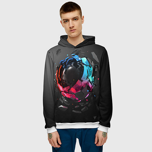 Мужская толстовка Abstract graphics / 3D-Белый – фото 3