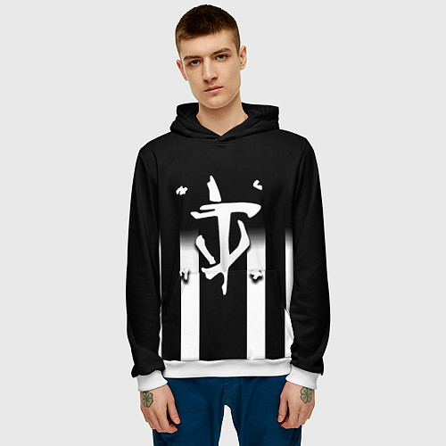 Мужская толстовка Doom line white / 3D-Белый – фото 3