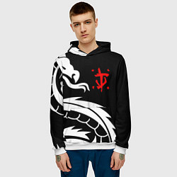 Толстовка-худи мужская Doom dragon steel, цвет: 3D-белый — фото 2