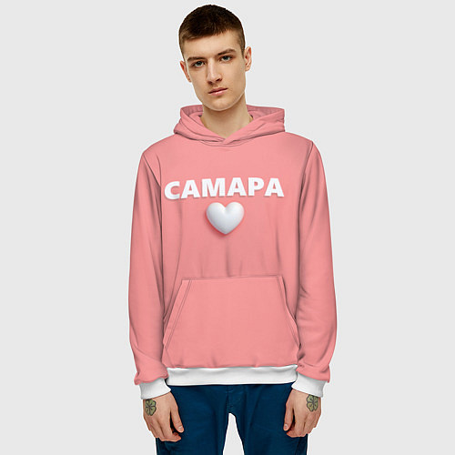 Мужская толстовка Самара сердце / 3D-Белый – фото 3