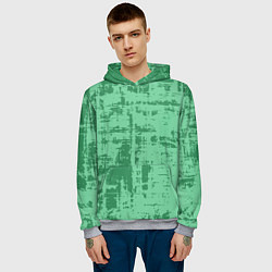 Толстовка-худи мужская Текстура с потертостями, цвет: 3D-меланж — фото 2