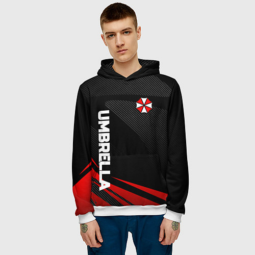 Мужская толстовка Umbrella - спорт / 3D-Белый – фото 3