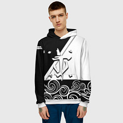 Толстовка-худи мужская Doom стильная геометрия, цвет: 3D-белый — фото 2