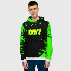 Толстовка-худи мужская Dayz кислотное краски логотип, цвет: 3D-белый — фото 2