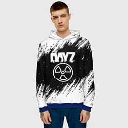 Толстовка-худи мужская Dayz белые краски лого, цвет: 3D-синий — фото 2