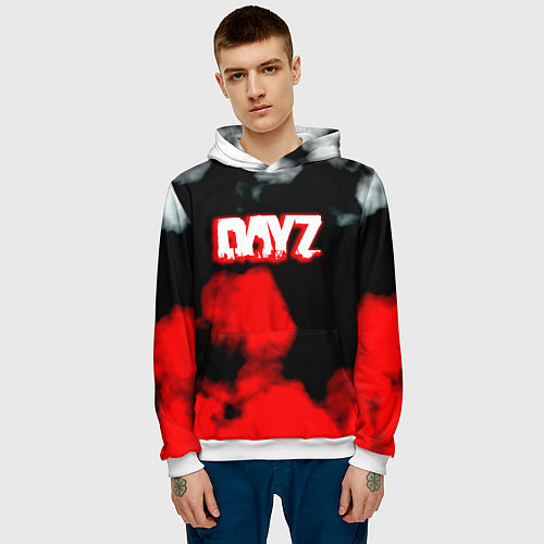 Мужская толстовка Dayz дым текстура / 3D-Белый – фото 3