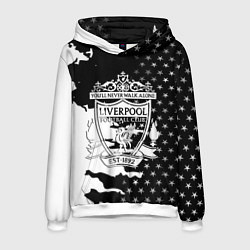 Толстовка-худи мужская Liverpool текстура спорт, цвет: 3D-белый