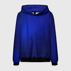 Толстовка-худи мужская Синий с затемнением текстура, цвет: 3D-черный