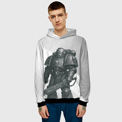 Толстовка-худи мужская Бывалый космический десантник, цвет: 3D-черный — фото 2