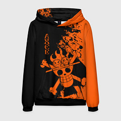 Толстовка-худи мужская One Piece - Ace, цвет: 3D-черный