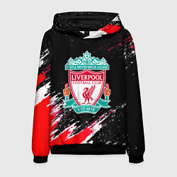 Толстовка-худи мужская Liverpool краски штрихи, цвет: 3D-черный