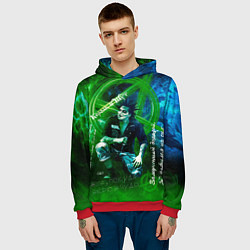 Толстовка-худи мужская Король и Шут - Я жив пока вы слышите меня, цвет: 3D-красный — фото 2