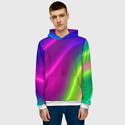 Толстовка-худи мужская Плавный градиент, цвет: 3D-белый — фото 2