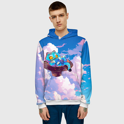Мужская толстовка Tiger Derpy in the clouds / 3D-Белый – фото 3