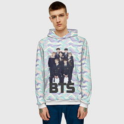 Толстовка-худи мужская BTS совместное фото, цвет: 3D-белый — фото 2