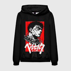 Толстовка-худи мужская Берсерк аниме, цвет: 3D-черный