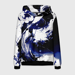 Толстовка-худи мужская Чёрно-фиолетовый абстракция волна, цвет: 3D-черный