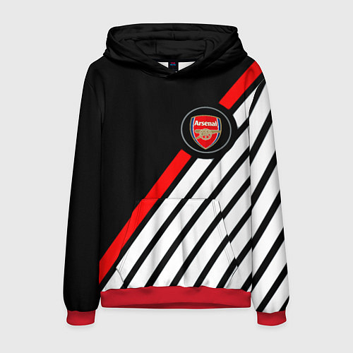 Мужская толстовка Арсенал геометрия полосы / 3D-Красный – фото 1