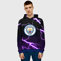Толстовка-худи мужская Манчестер молнии шторм неон, цвет: 3D-синий — фото 2
