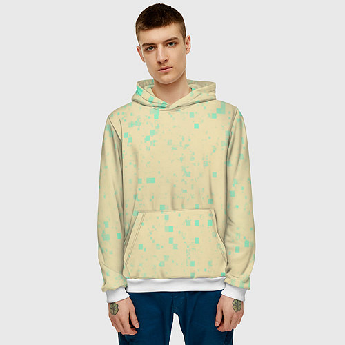 Мужская толстовка Color beige turquoise / 3D-Белый – фото 3