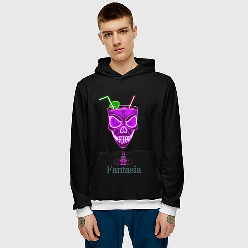 Мужская толстовка Fantasia pink / 3D-Белый – фото 3