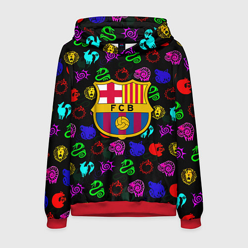 Мужская толстовка Barcelona neon games logo / 3D-Красный – фото 1