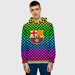 Толстовка-худи мужская Barcelona gradient neon, цвет: 3D-меланж — фото 2