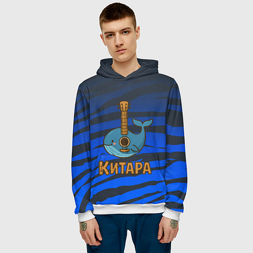 Мужская толстовка Китара кит-гитара / 3D-Белый – фото 3