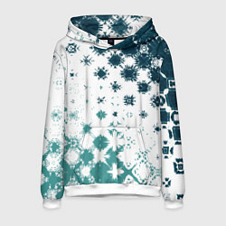 Толстовка-худи мужская Узорчатые пятна по диагонали, цвет: 3D-белый