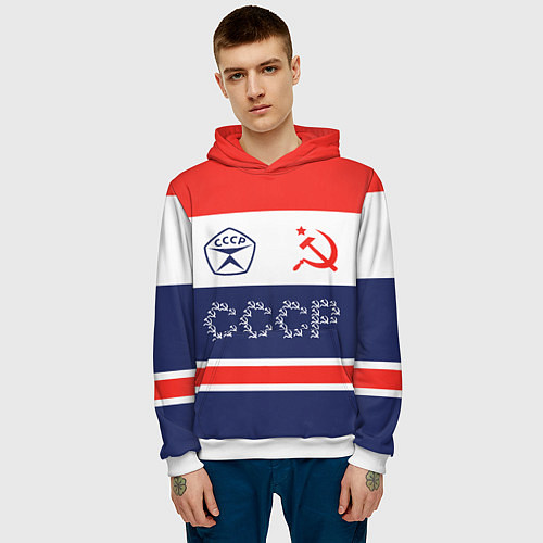 Мужская толстовка Советский союз - СССР / 3D-Белый – фото 3