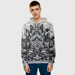 Толстовка-худи мужская Abstract pattern - graffiti, цвет: 3D-меланж — фото 2