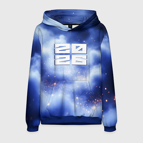 Мужская толстовка 2026 сине-голубая дымка / 3D-Синий – фото 1