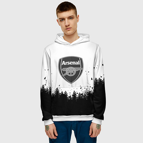 Мужская толстовка Arsenal черный лес / 3D-Белый – фото 3