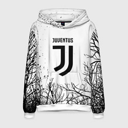 Толстовка-худи мужская Ювентус черные деревья, цвет: 3D-белый