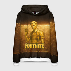 Толстовка-худи мужская Fortnite золотой Мидас, цвет: 3D-белый