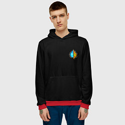 Толстовка-худи мужская Лучше вода у друга полноцветный узор, цвет: 3D-красный — фото 2