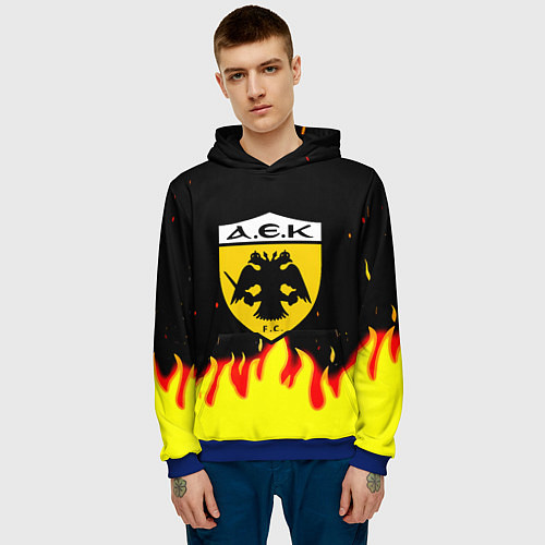 Мужская толстовка AEK огненные краски / 3D-Синий – фото 3