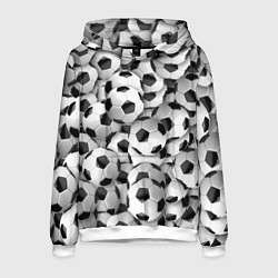 Толстовка-худи мужская Игра в мяч, цвет: 3D-белый