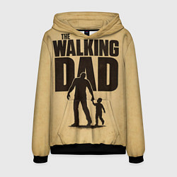 Толстовка-худи мужская The walking dad - каламбур, цвет: 3D-черный