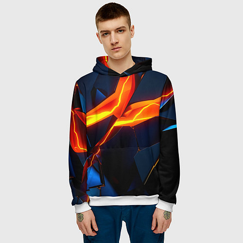 Мужская толстовка Plate fractures / 3D-Белый – фото 3