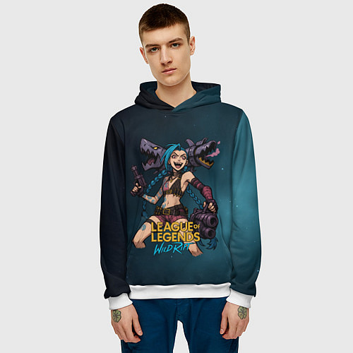 Мужская толстовка League of Legends Jinx / 3D-Белый – фото 3