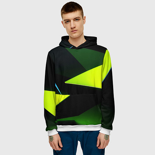 Мужская толстовка Geometric shapes / 3D-Белый – фото 3