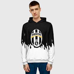 Толстовка-худи мужская Juventus белый огонь, цвет: 3D-белый — фото 2